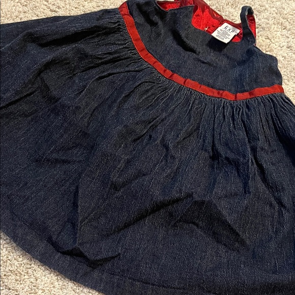 GAP Baby Denim Jumper Christmas 2003 Dress with Red Silky Lining12-18 months - Picture 14 of 14